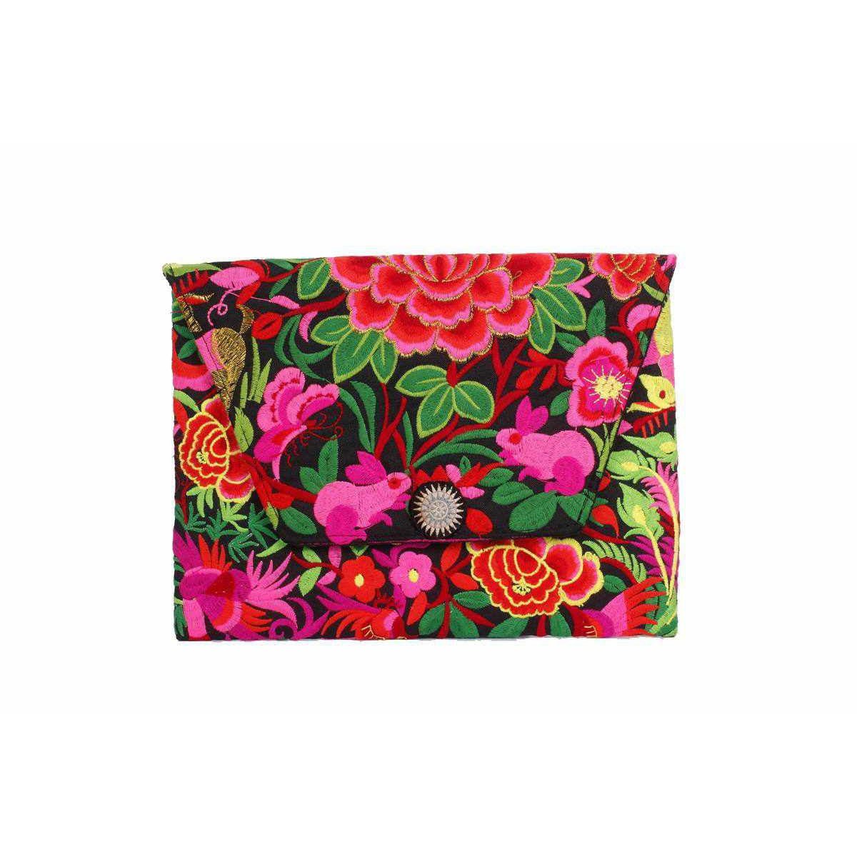 Boho Style Embroidered Clutch Bag - Thailand Bags La Vie Bien Boho Style Embroidered Clutch Bag - Thailand