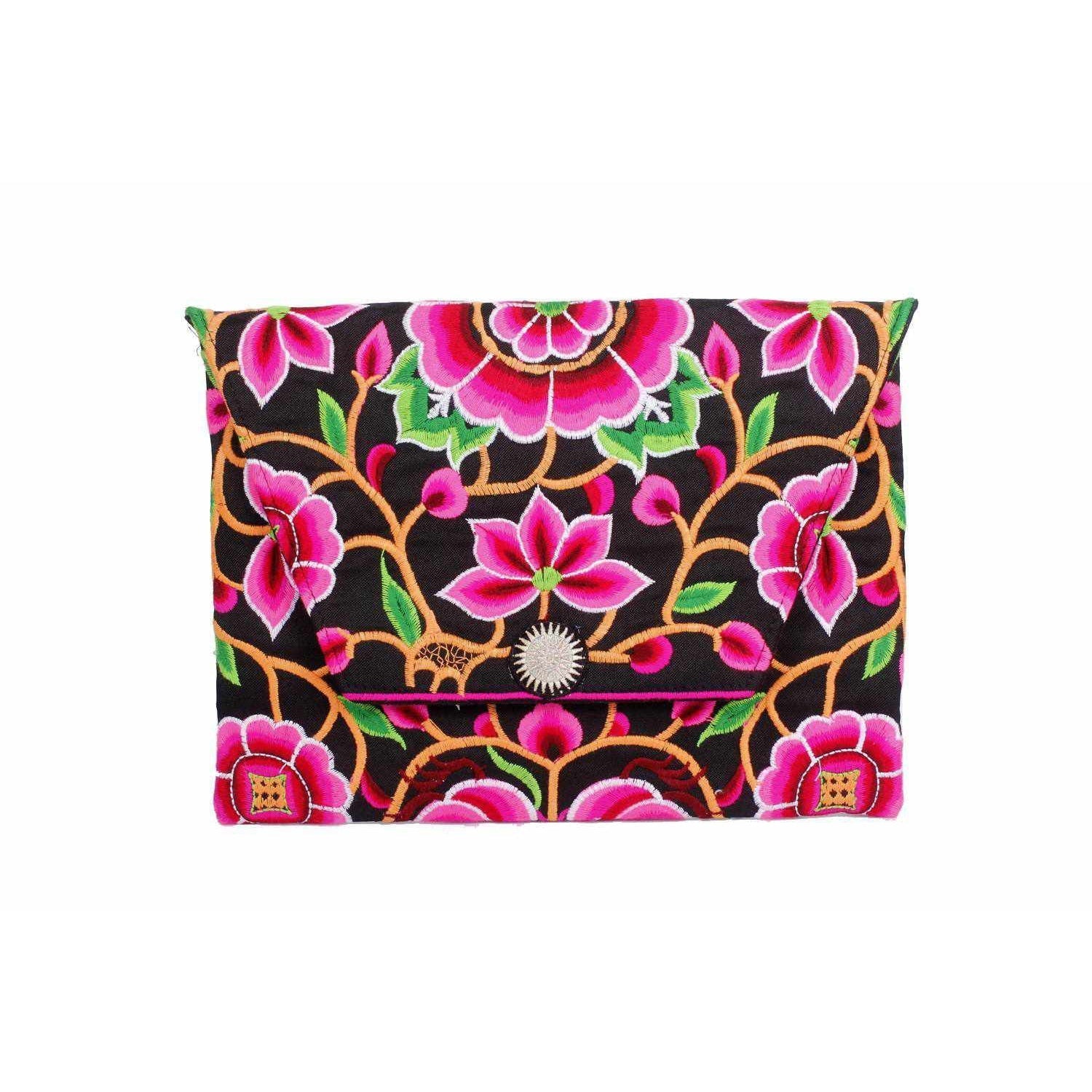 Boho Style Embroidered Clutch Bag - Thailand Bags La Vie Bien Boho Style Embroidered Clutch Bag - Thailand