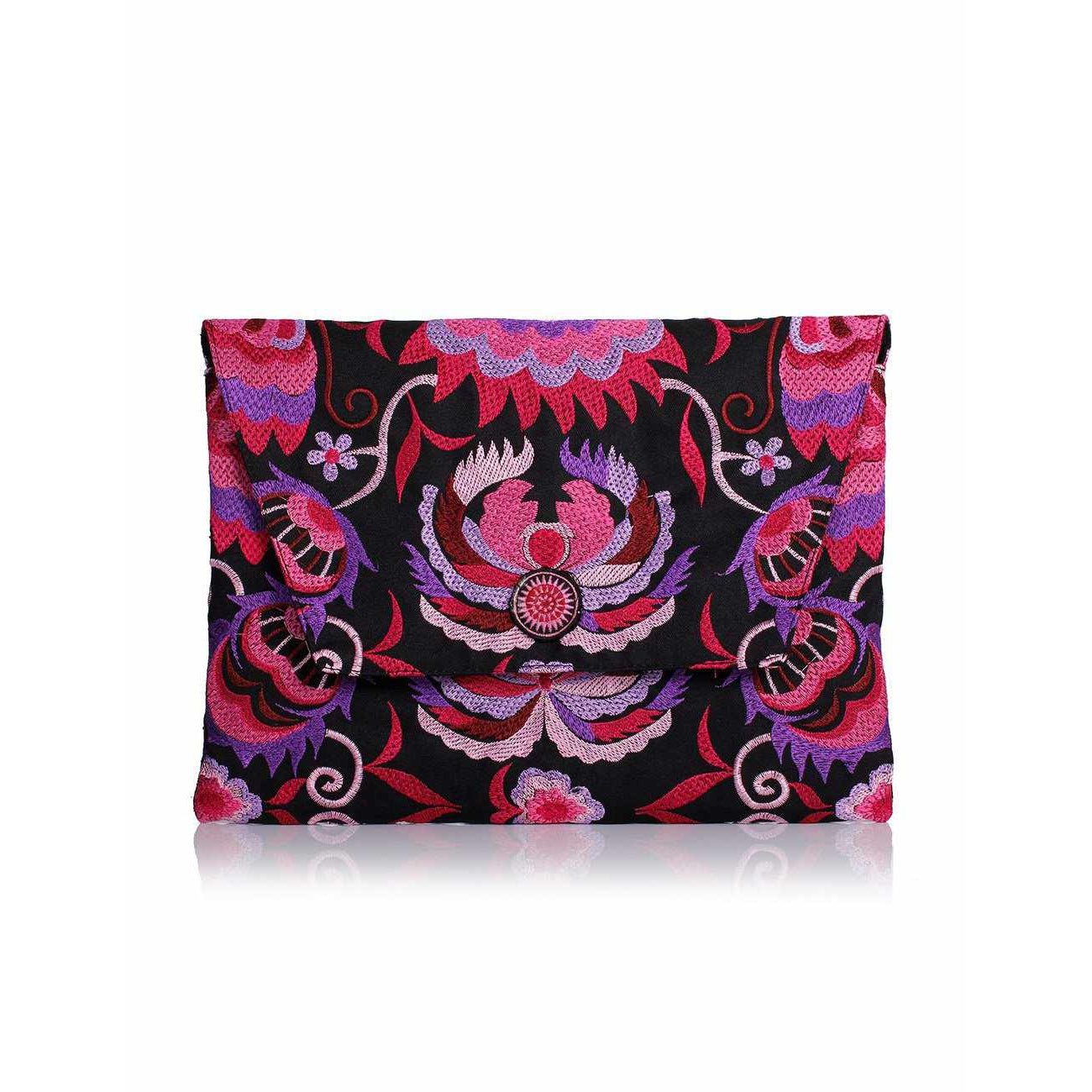 Boho Style Embroidered Clutch Bag - Thailand Bags La Vie Bien Boho Style Embroidered Clutch Bag - Thailand