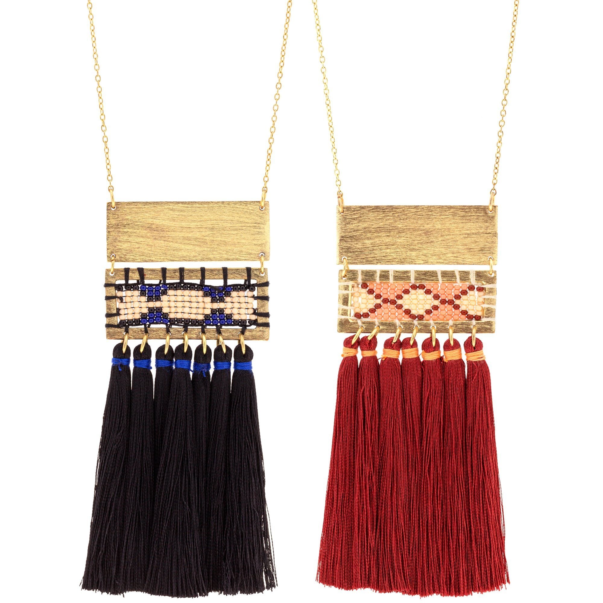 Boho Tassel & Bead Necklace Necklaces - Fashion La Vie Bien Boho Tassel & Bead Necklace