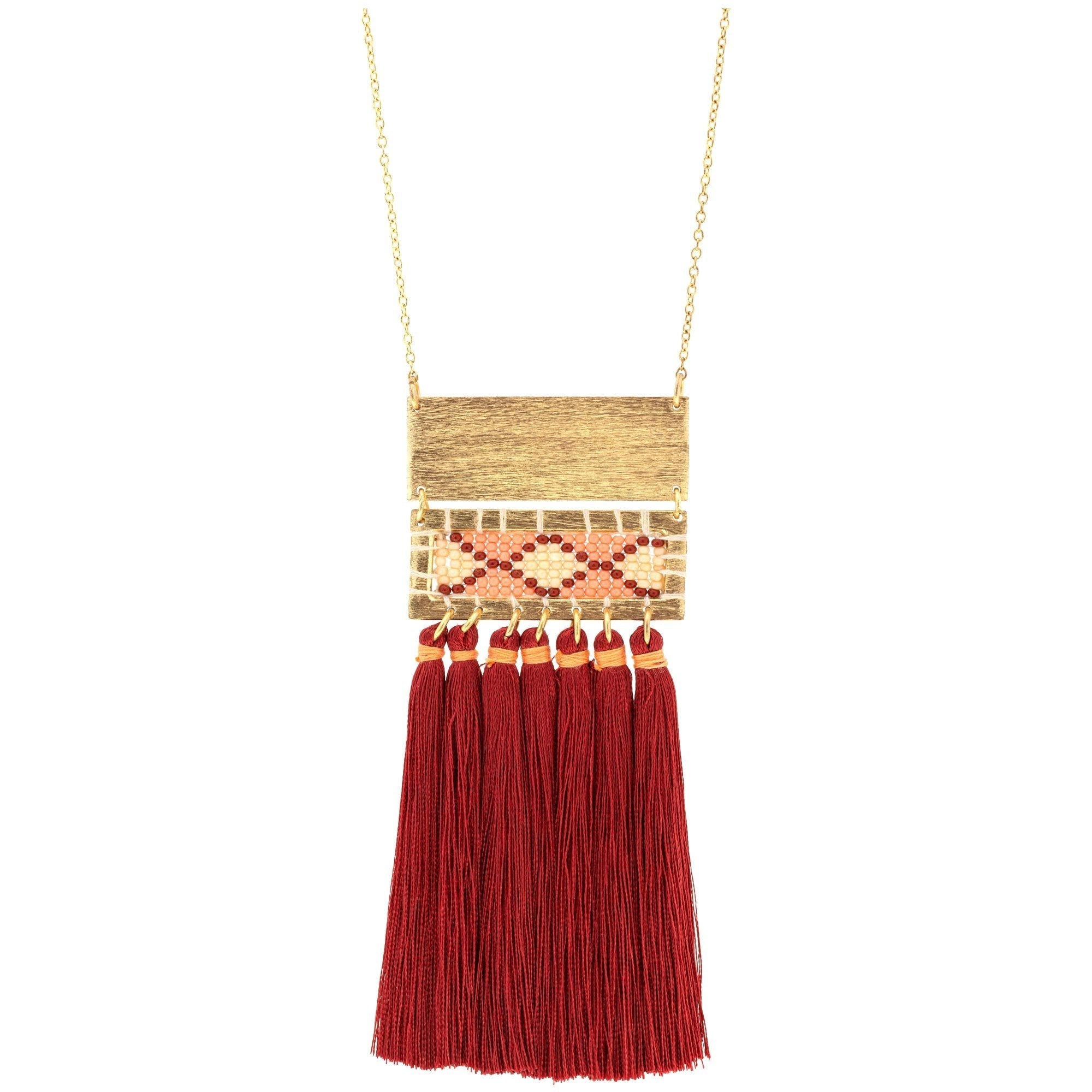 Boho Tassel & Bead Necklace Necklaces - Fashion La Vie Bien Boho Tassel & Bead Necklace
