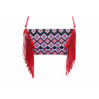 Boho Tribal Crossbody Embroidered Fringe Envelope Bag - Thailand Bags La Vie Bien Boho Tribal Crossbody Embroidered Fringe Envelope Bag - Thailand