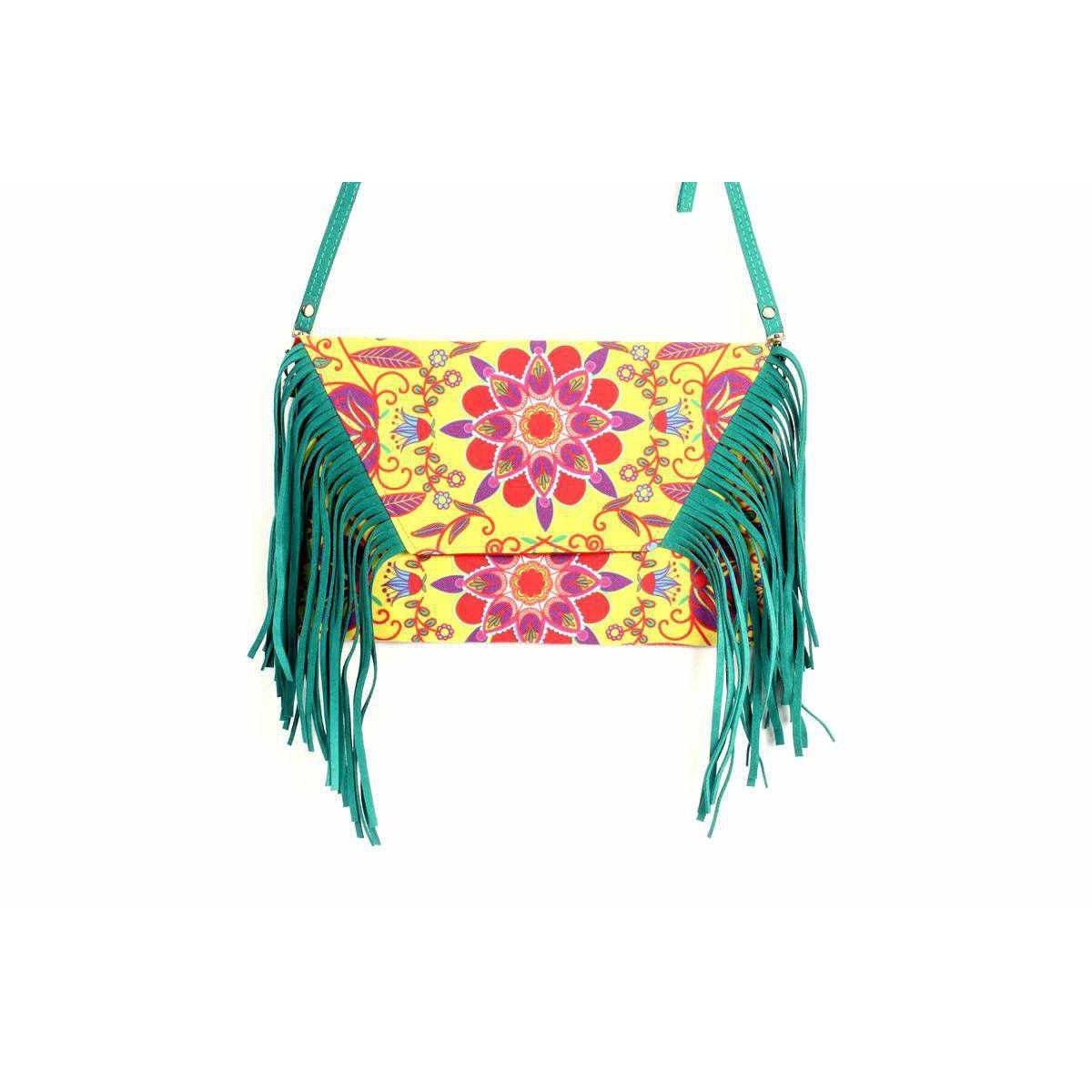 Boho Tribal Crossbody Embroidered Fringe Envelope Bag - Thailand Bags La Vie Bien Boho Tribal Crossbody Embroidered Fringe Envelope Bag - Thailand