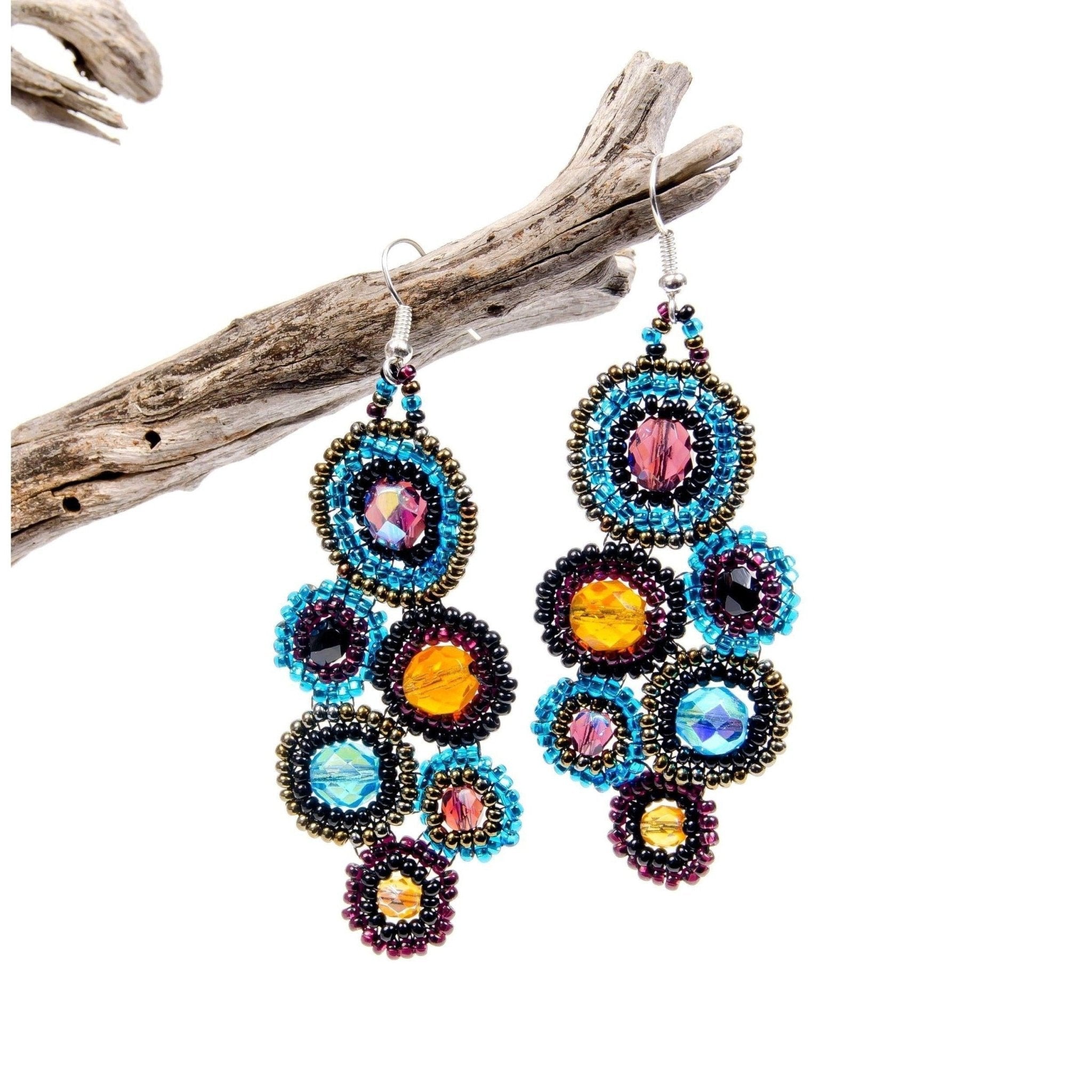 Bola Seed Bead Earrings - Guatemala Earrings La Vie Bien Bola Seed Bead Earrings - Guatemala