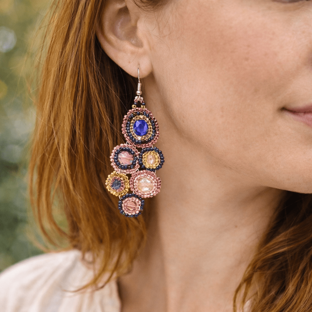 Bola Seed Bead Earrings - Guatemala Earrings La Vie Bien Bola Seed Bead Earrings - Guatemala