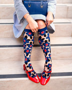 Bold Blue Sheer Knee High Sock by Sock Candy