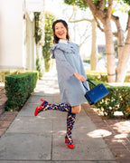 Bold Blue Sheer Knee High Sock by Sock Candy
