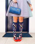 Bold Blue Sheer Knee High Sock by Sock Candy