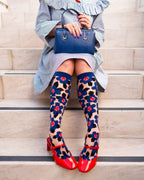 Bold Blue Sheer Knee High Sock by Sock Candy