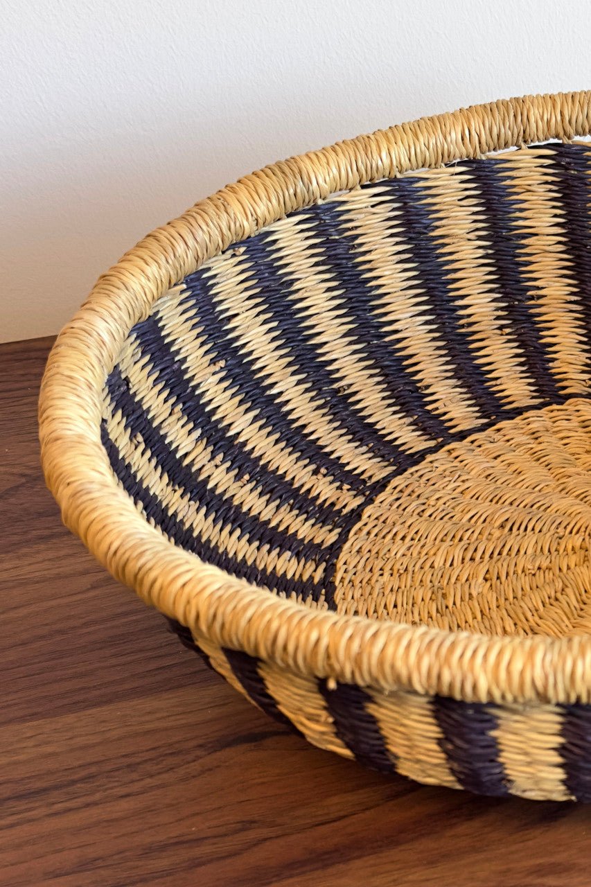 Bolga Tray - Natural w/ Black Stripes La Vie Bien Bolga Tray - Natural w/ Black Stripes