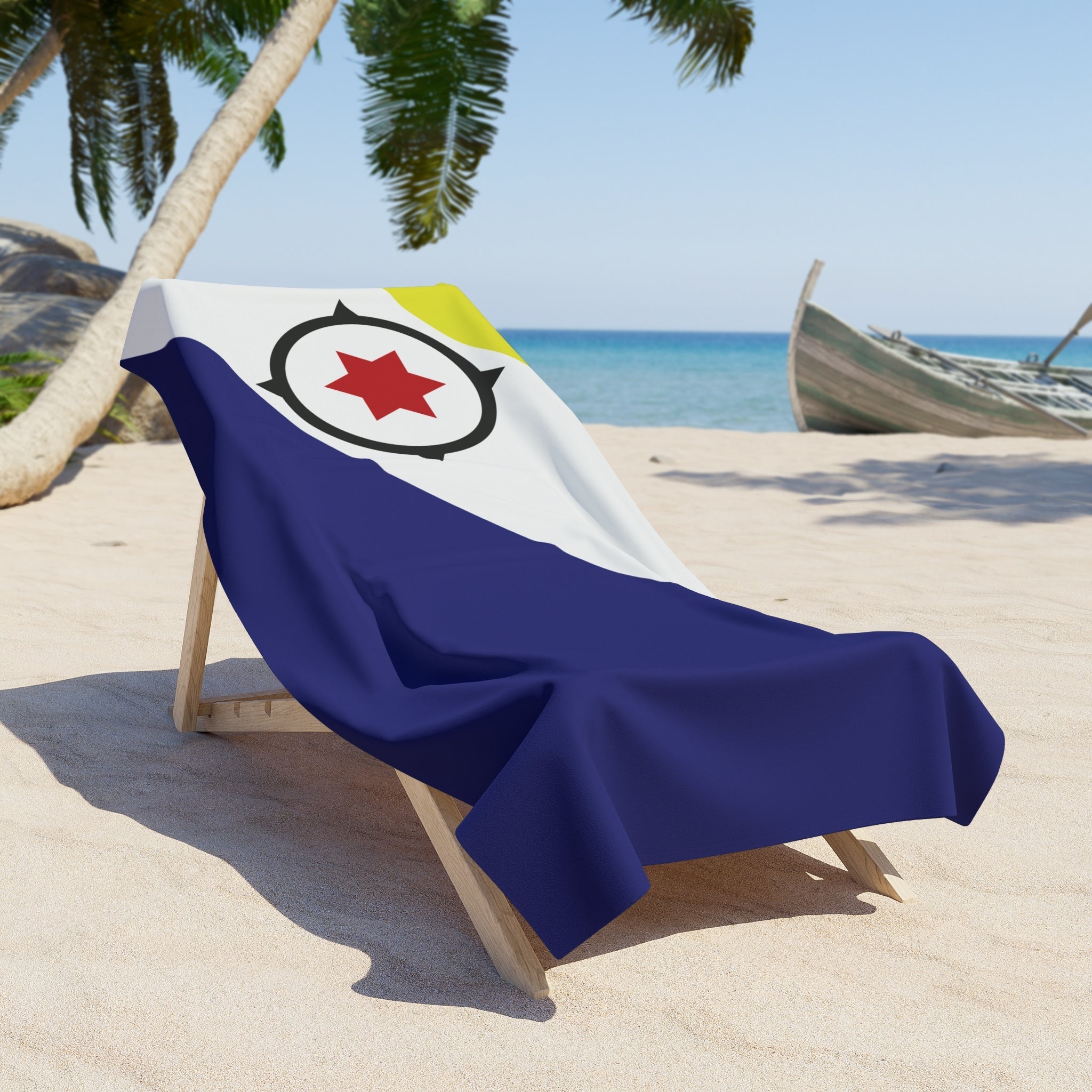 Bonaire Flag Beach Towel Beach Towel (Generic Brand) La Vie Bien Bonaire Flag Beach Towel