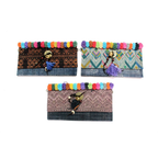 Bonita Karen Textile Pompom Embroidered Clutch Bag - Thailand Bags La Vie Bien Bonita Karen Textile Pompom Embroidered Clutch Bag - Thailand