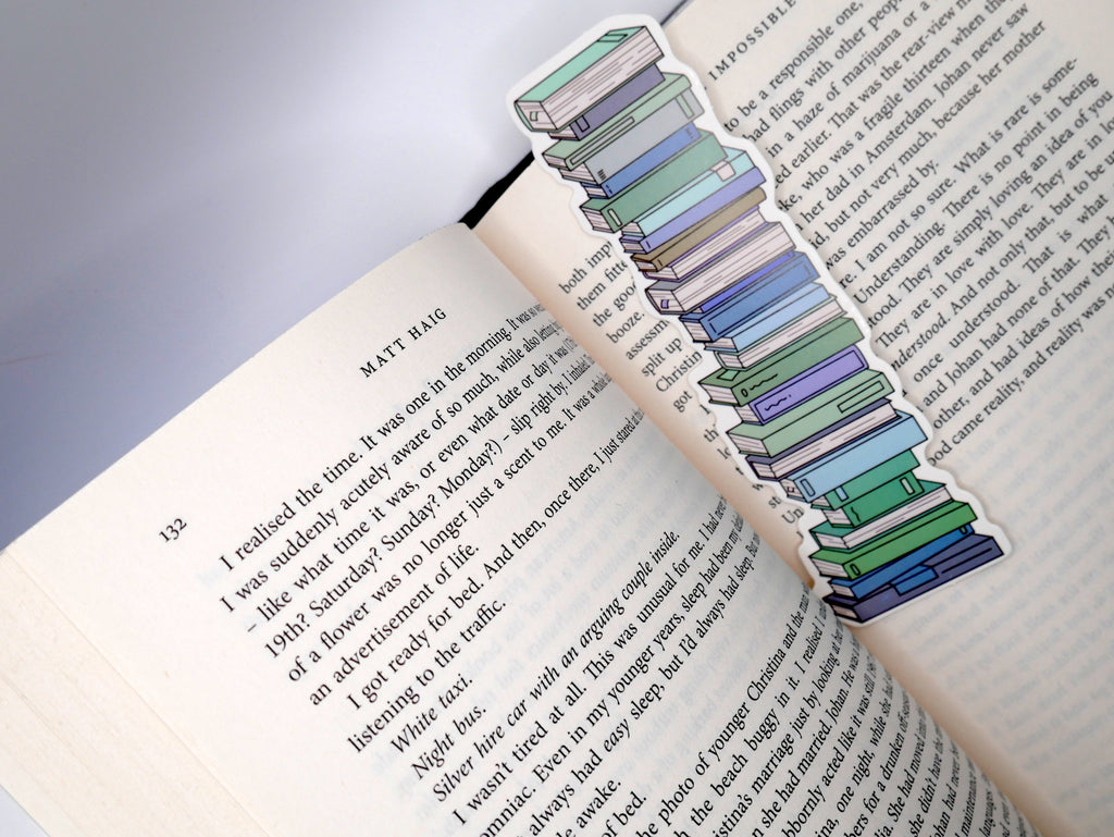 A Reader's Book Stack Paper Bookmarks (Set of 3)