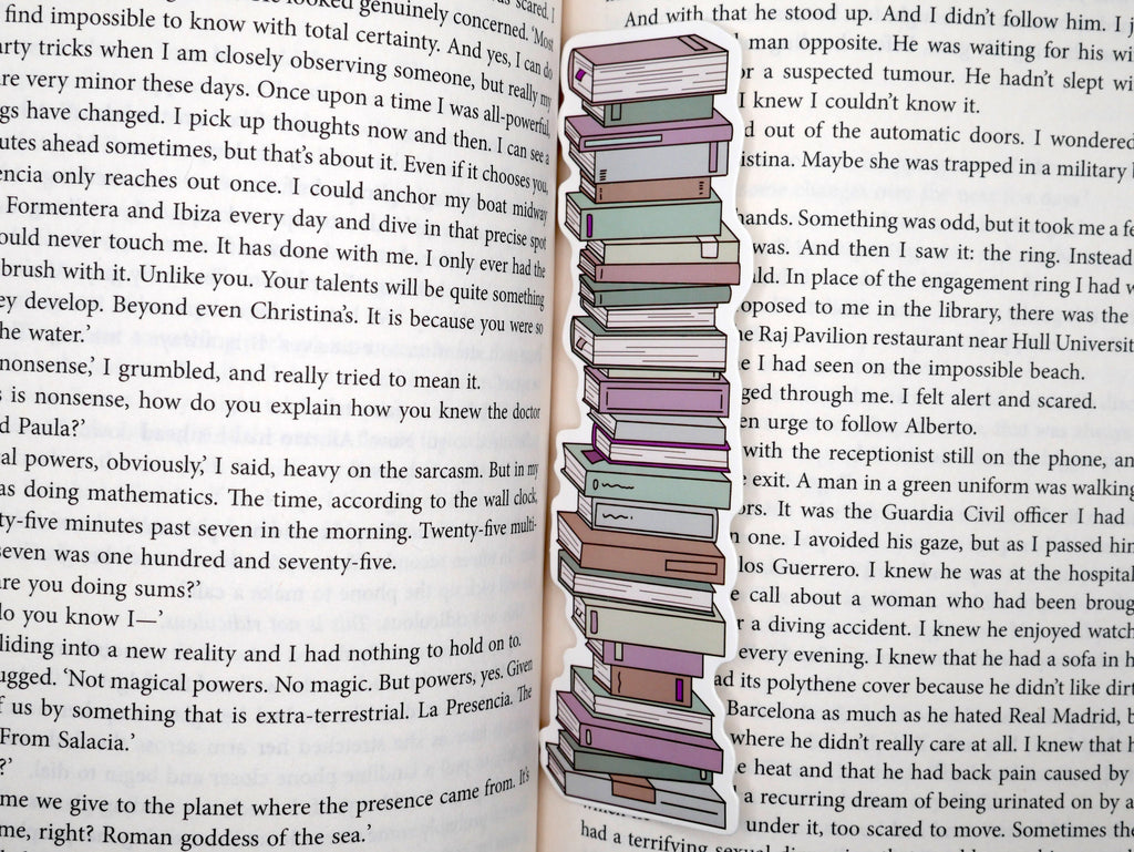 A Reader's Book Stack Paper Bookmarks (Set of 3)