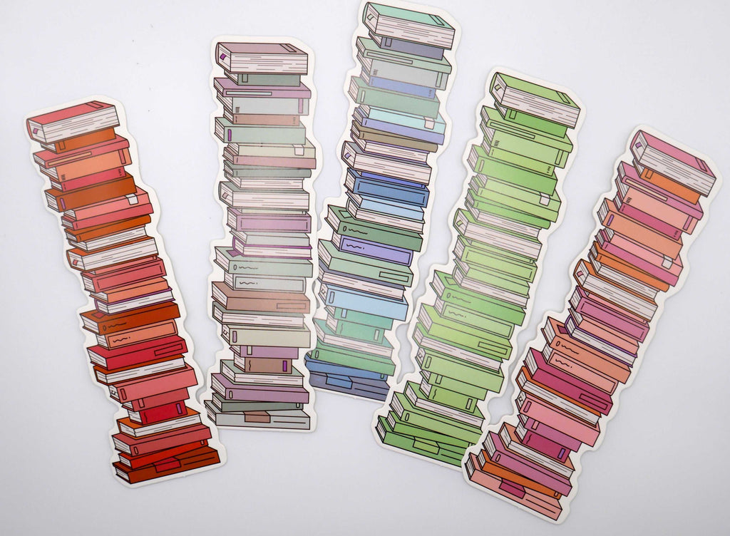 A Reader's Book Stack Paper Bookmarks (Set of 3)