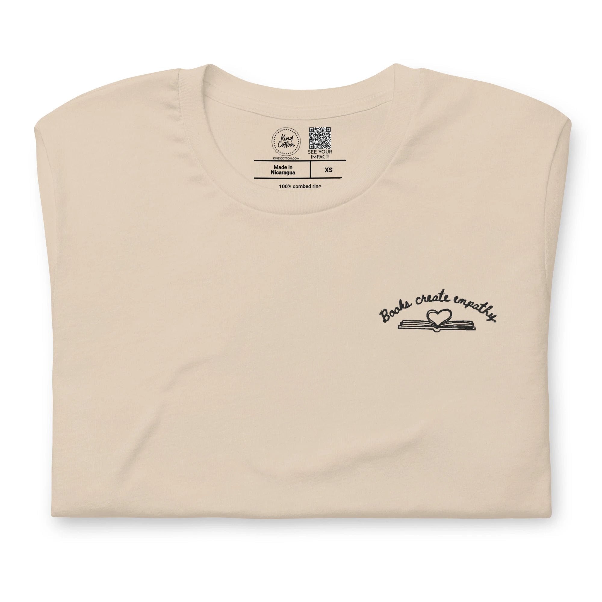 Books Create Empathy Embroidered Classic Tee by Kind Cotton