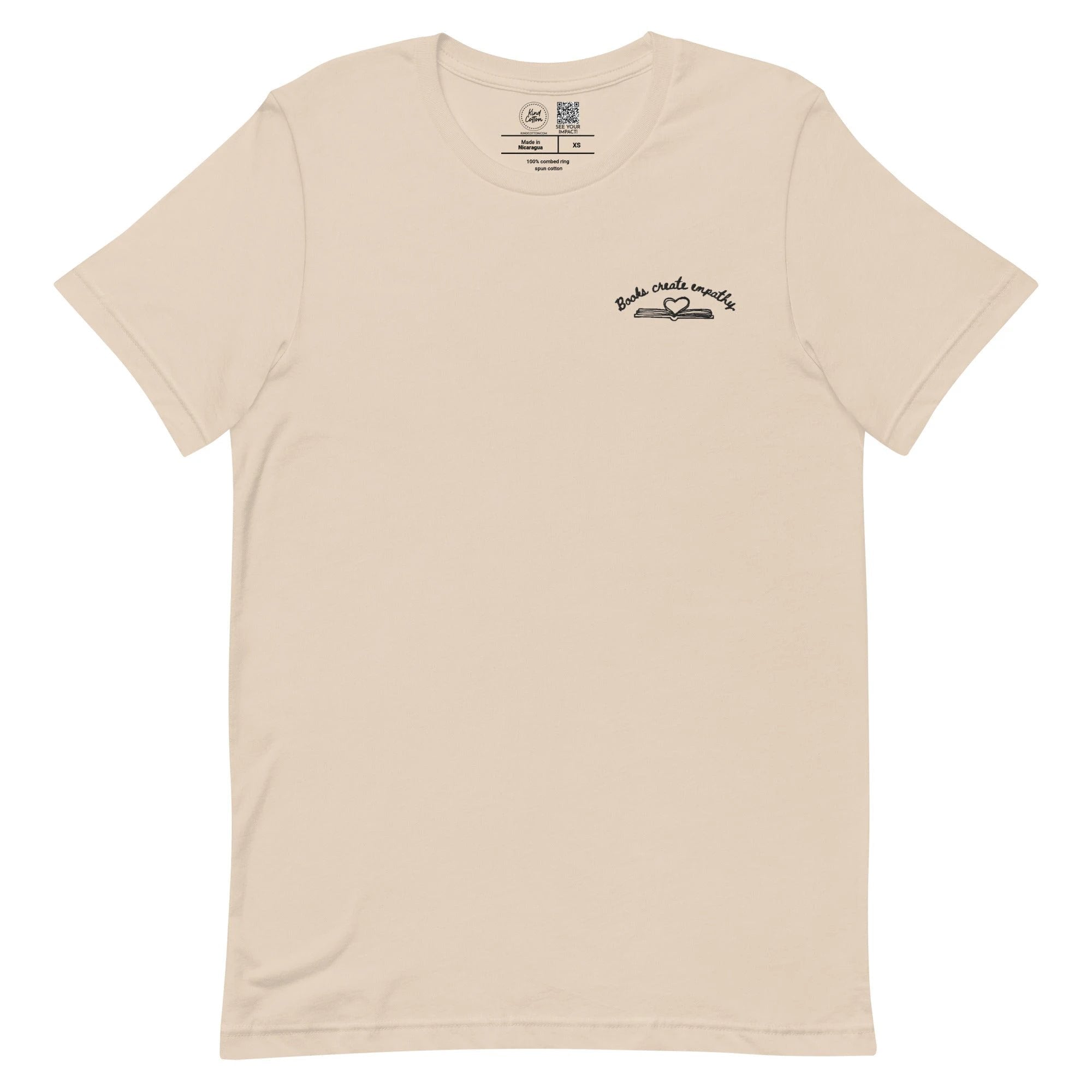 Books Create Empathy Embroidered Classic Tee by Kind Cotton