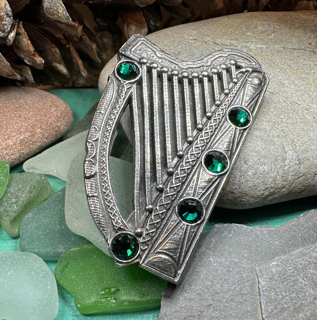 Boru Celtic Harp Brooch - Irish Jewelry Brooch La Vie Bien Boru Celtic Harp Brooch - Irish Jewelry