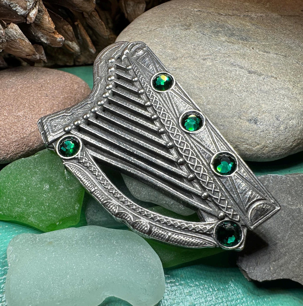 Boru Celtic Harp Brooch - Irish Jewelry Brooch La Vie Bien Boru Celtic Harp Brooch - Irish Jewelry