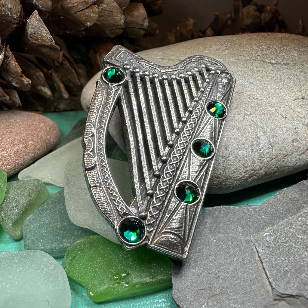 Boru Celtic Harp Brooch - Irish Jewelry Brooch La Vie Bien Boru Celtic Harp Brooch - Irish Jewelry