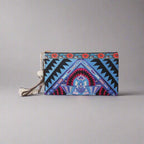 Botanica Embroidered Wristlet with PomPoms - Thailand Bags La Vie Bien Botanica Embroidered Wristlet with PomPoms - Thailand