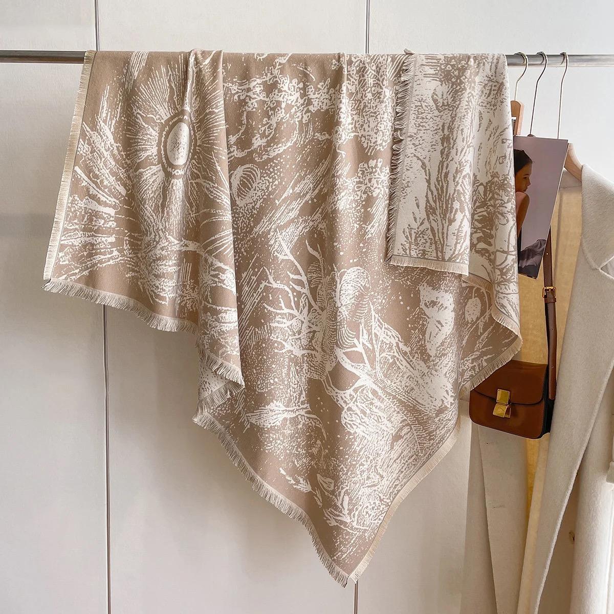 Botanical Pattern Scarf Cashmere Scarf La Vie Bien Botanical Pattern Scarf