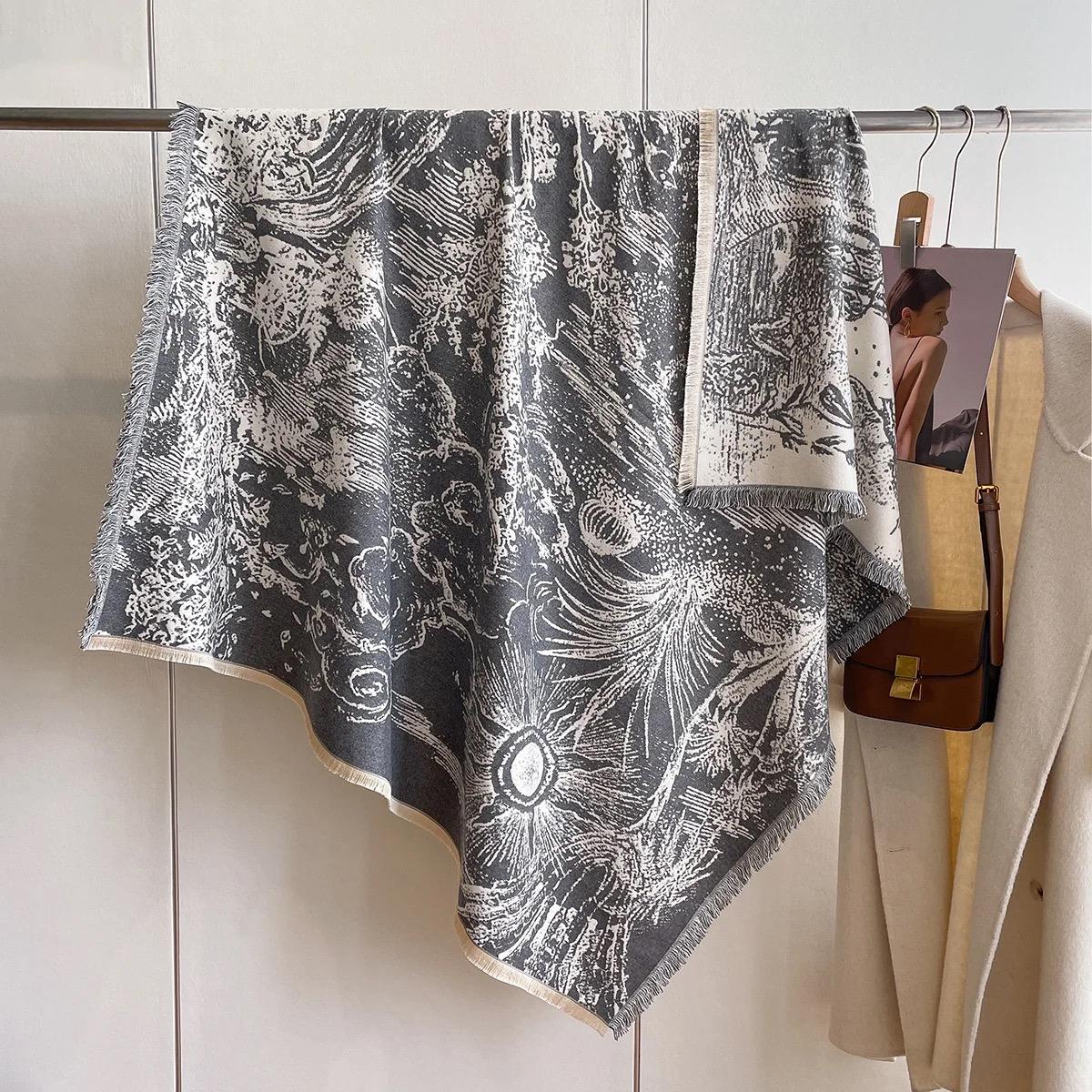 Botanical Pattern Scarf Cashmere Scarf La Vie Bien Botanical Pattern Scarf