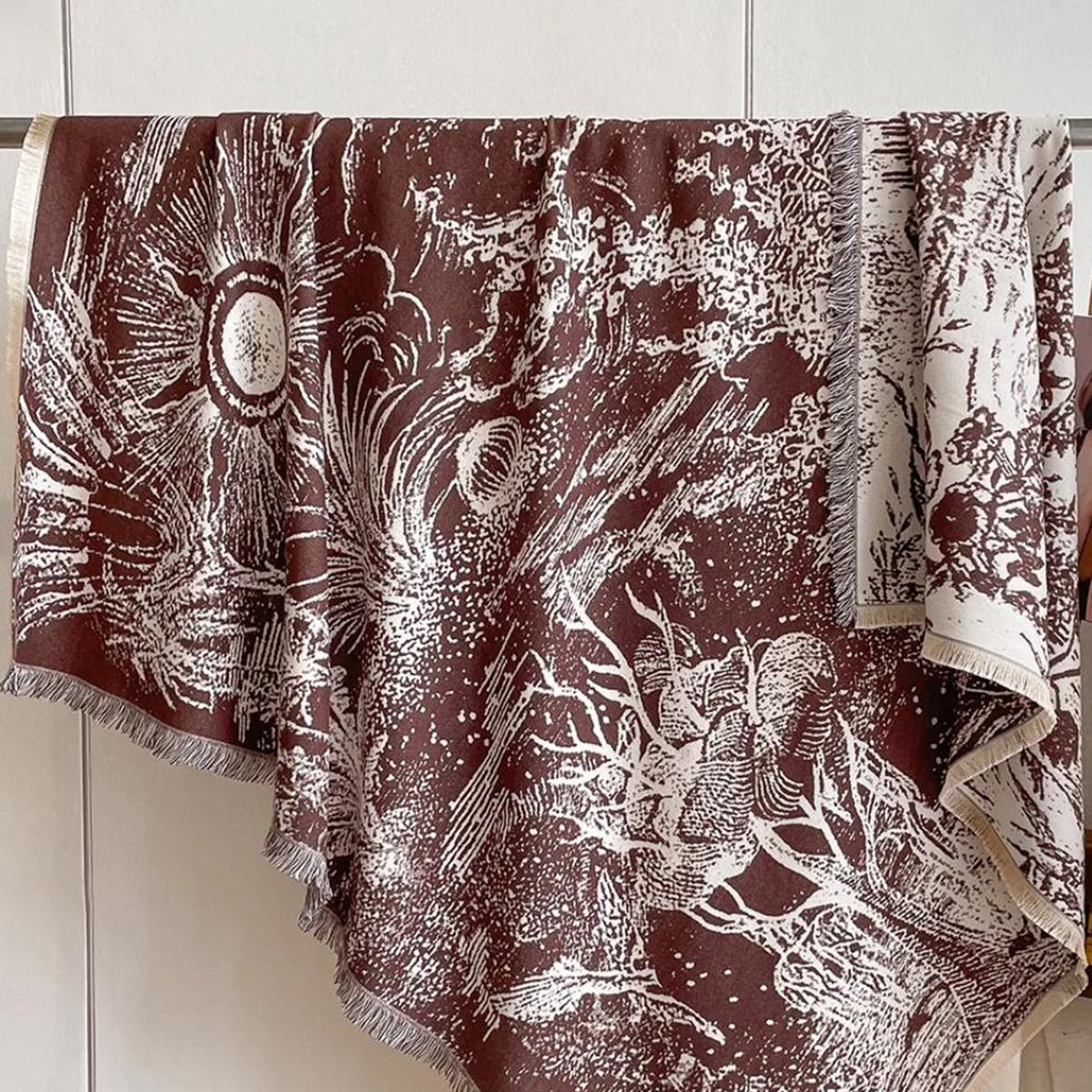 Botanical Pattern Scarf Cashmere Scarf La Vie Bien Botanical Pattern Scarf