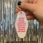 Bought This Gay Keychain With My Gay Money Motel Style Keychain in White by The Bullish Store