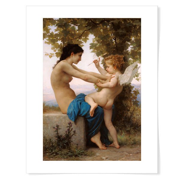 Bouguereau - A Young Girl Defending Herself against Eros 11" x 14" Print STATIONERY La Vie Bien Bouguereau - A Young Girl Defending Herself against Eros 11" x 14" Print