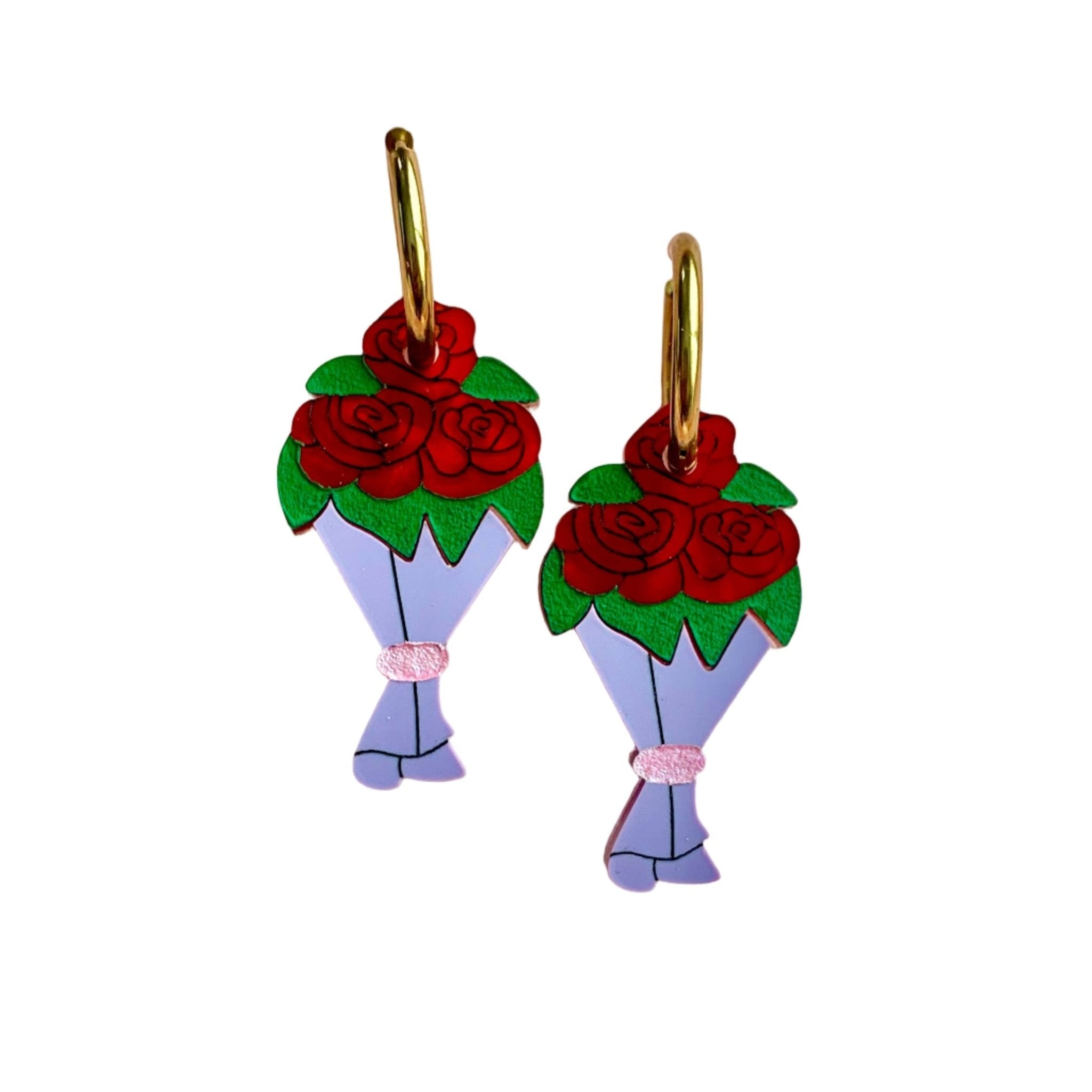 Bouquet of Roses Acrylic Earrings Earrings La Vie Bien Bouquet of Roses Acrylic Earrings
