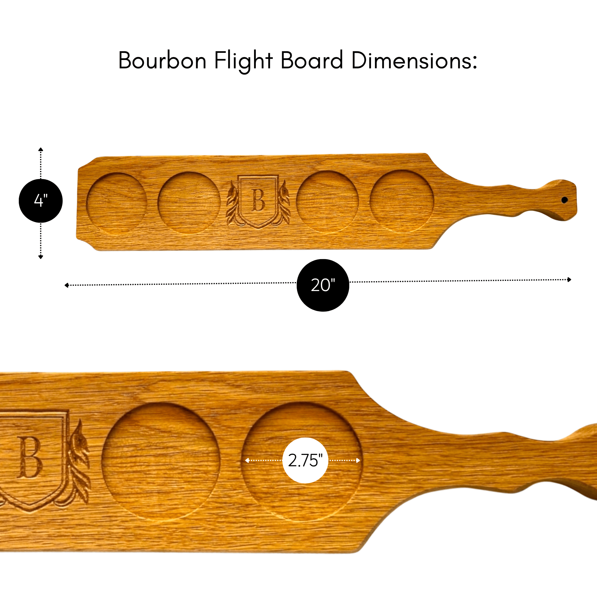 Bourbon Flight Board with Custom Engraving