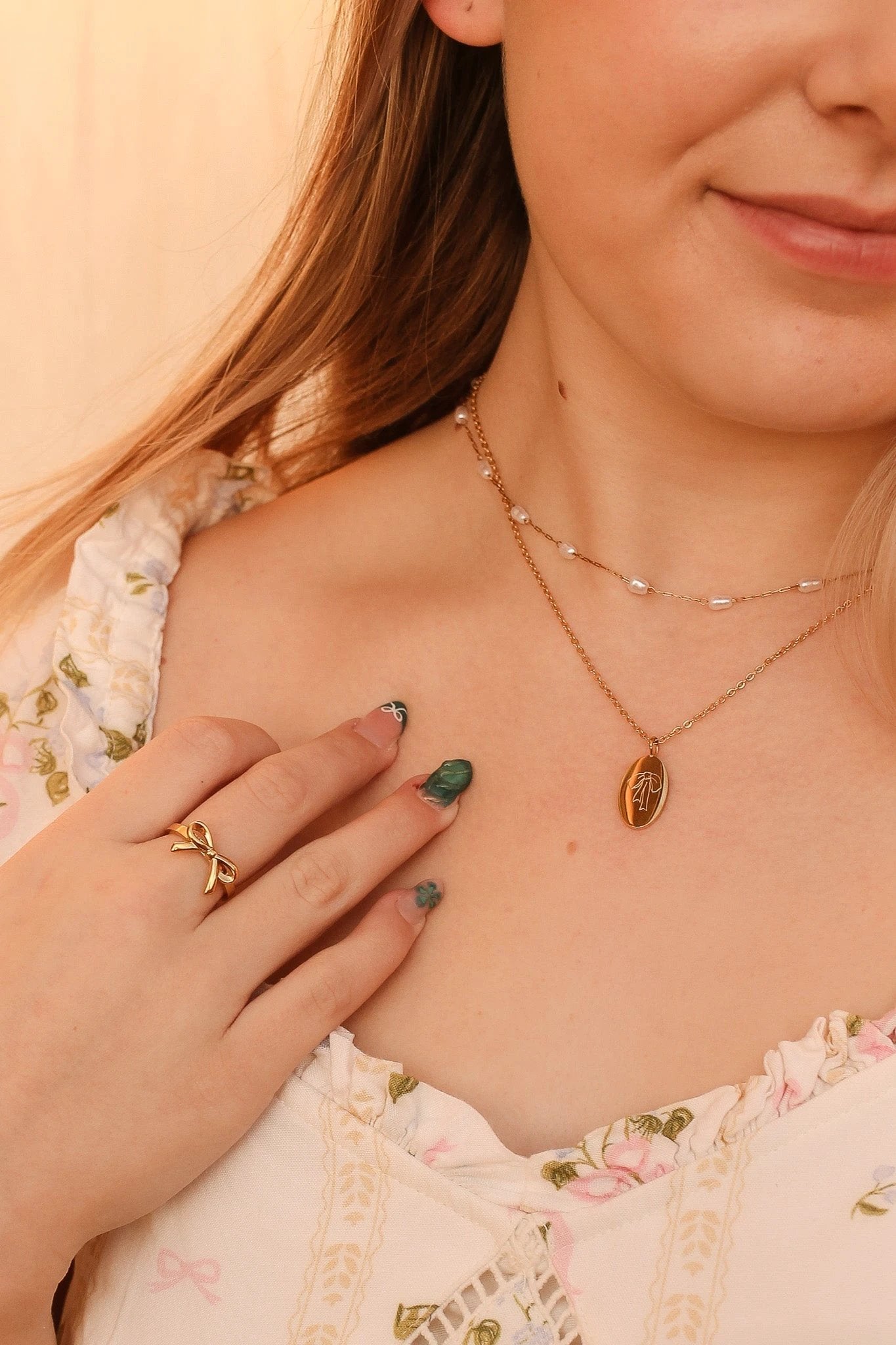 Bow Pendant Necklace by Rose & Clay