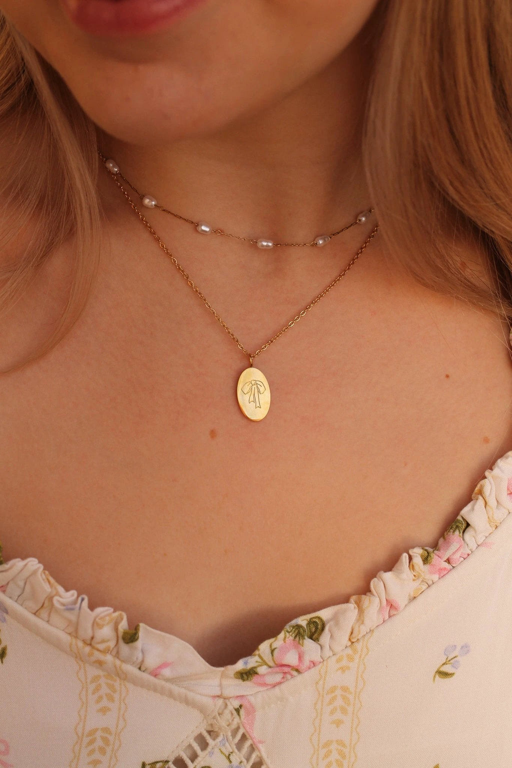 Bow Pendant Necklace by Rose & Clay