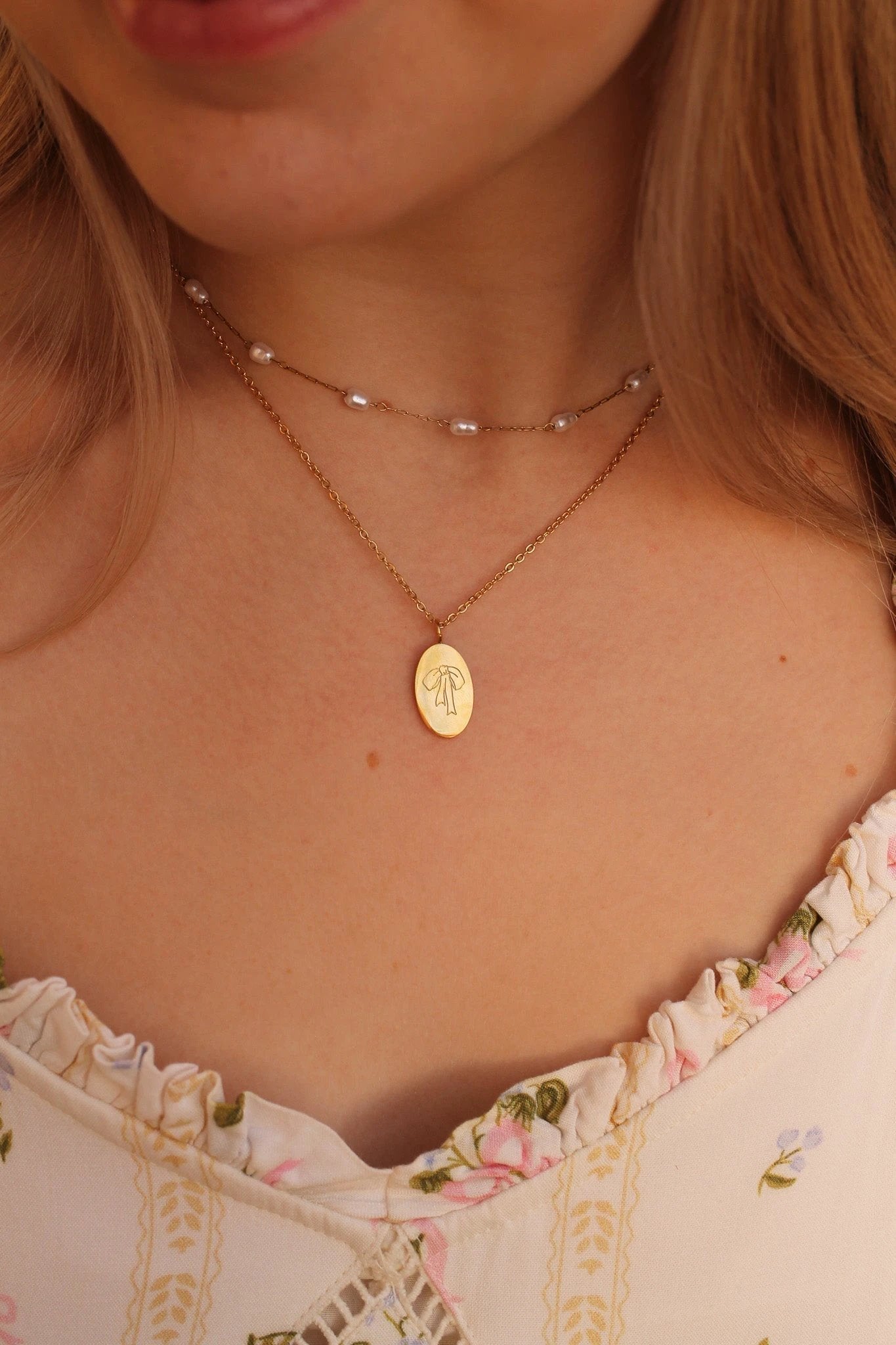 Bow Pendant Necklace by Rose & Clay