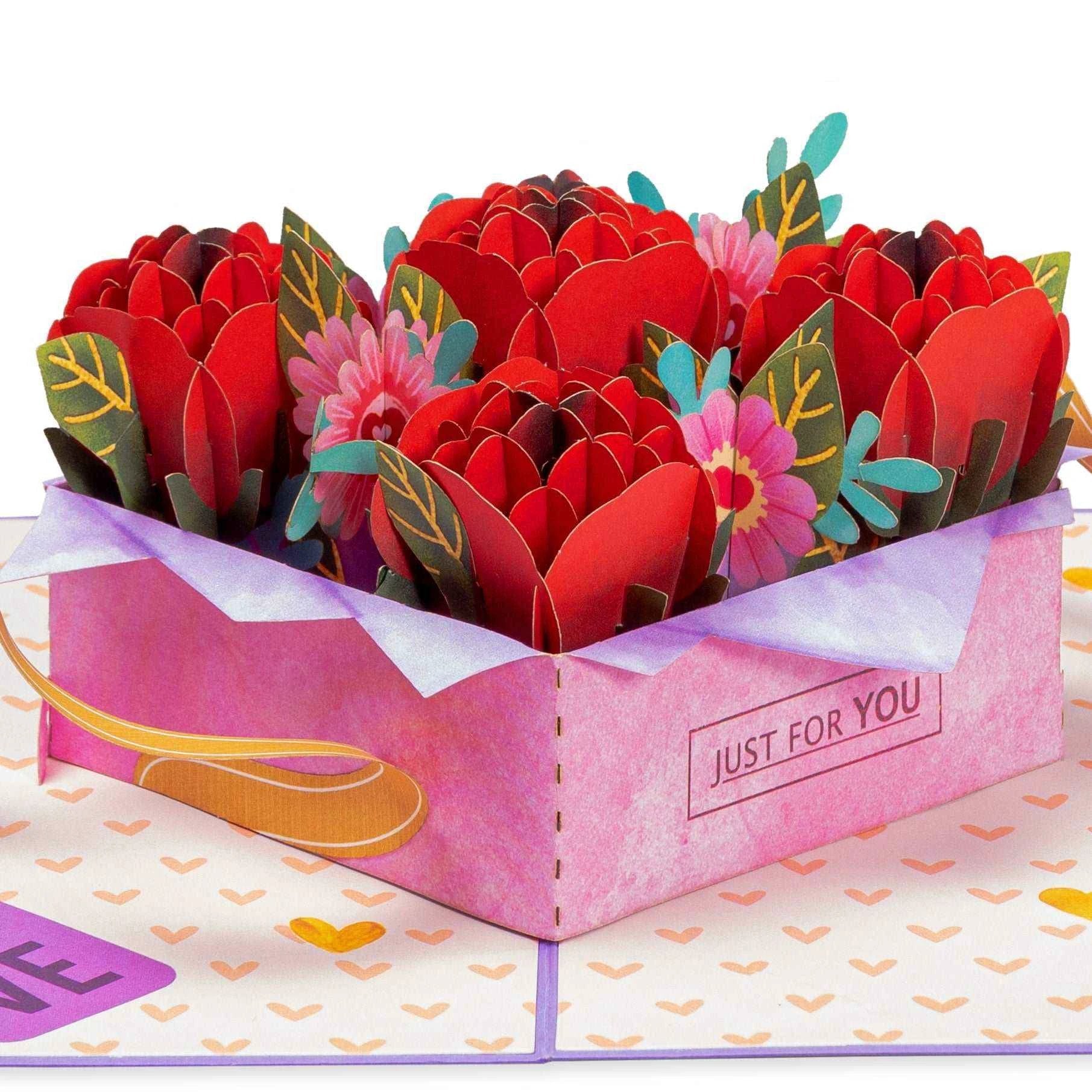 Box of Roses Pop Up Card - 5" x 7" by Paper Love