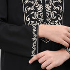 Boys Black Embroidered Tunic & Pants Set (MKB021)