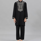 Boys Black Embroidered Tunic & Pants Set (MKB021) La Vie Bien Boys Black Embroidered Tunic & Pants Set (MKB021)