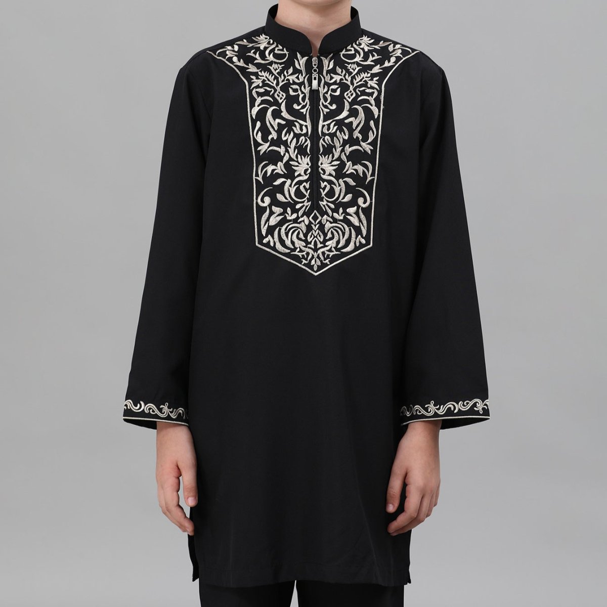 Boys Black Embroidered Tunic & Pants Set (MKB021) La Vie Bien Boys Black Embroidered Tunic & Pants Set (MKB021)
