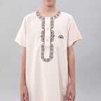 Boys' Embroidered Thobe with Chest Pocket(MKB026)