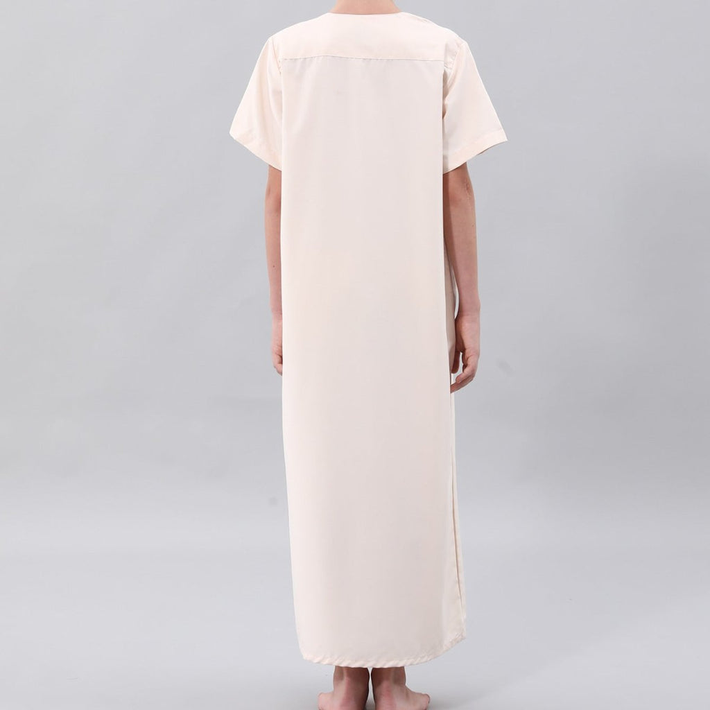 Boys' Embroidered Thobe with Chest Pocket(MKB026) La Vie Bien Boys' Embroidered Thobe with Chest Pocket(MKB026)