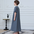 Boys' Embroidered Thobe with Side Pockets(MKB029)