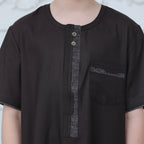 Boys' Embroidered Thobe with Zipper & Pockets(MKB028)