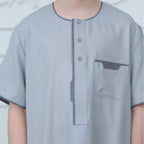 Boys' Thobe with Contrast Stitching & Pockets(MKB033)