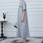 Boys' Thobe with Contrast Stitching & Pockets(MKB033) La Vie Bien Boys' Thobe with Contrast Stitching & Pockets(MKB033)