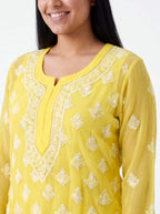 2055 - Georgette Chikankari kurti