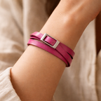 Genuine Leather Wrap Bracelet – Handmade in Thailand