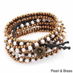 Brass Bead Five Wrap Bracelet - Thailand Bracelets La Vie Bien Brass Bead Five Wrap Bracelet - Thailand