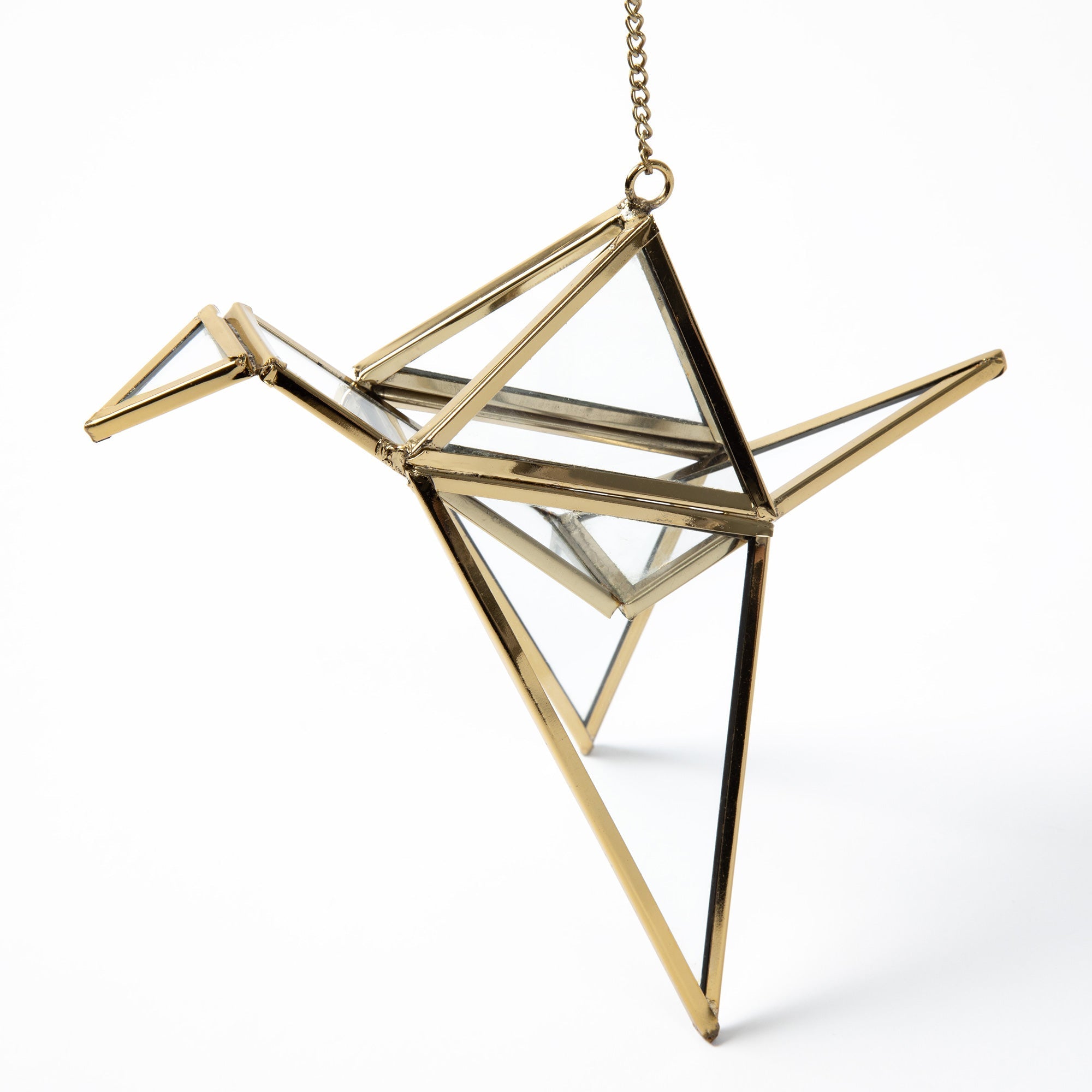 Brass Crane Ornament Animal-themed Ornament La Vie Bien Brass Crane Ornament