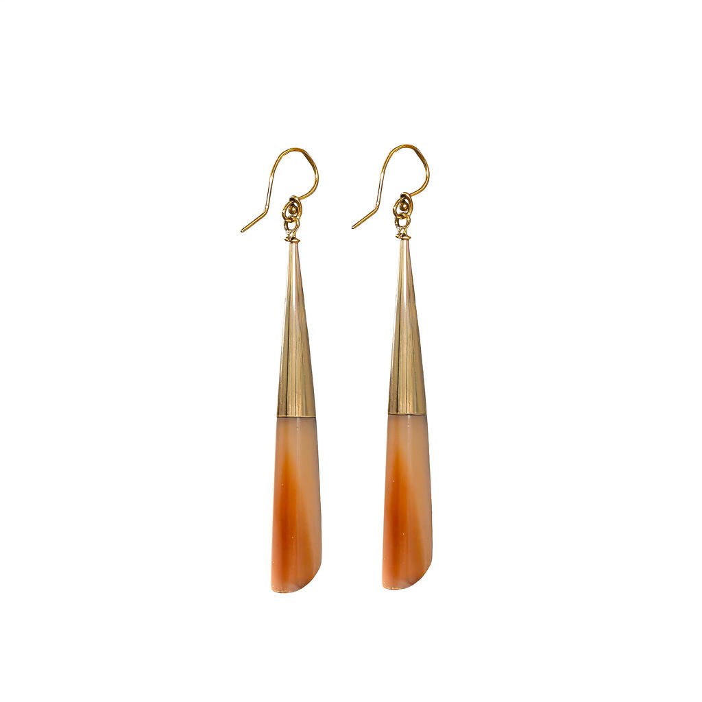 Brass Teardrop and Bone Earrings for Women - Shela Earrings La Vie Bien Brass Teardrop and Bone Earrings for Women - Shela